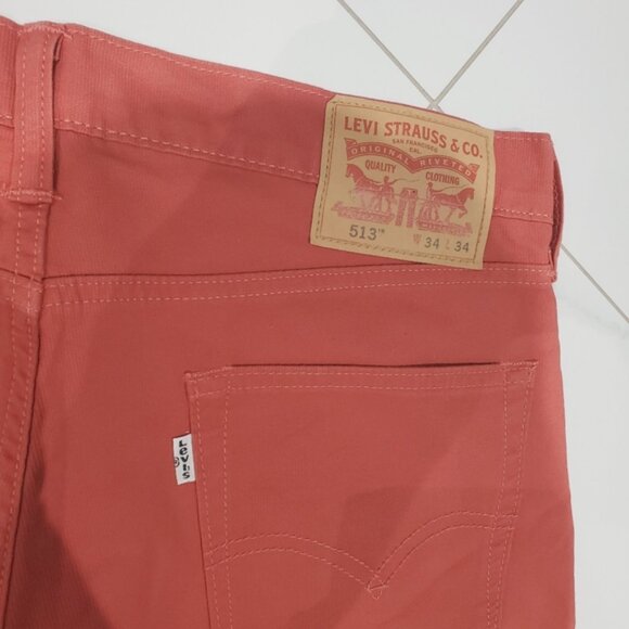 LEVI'S #513 Limited Edition Slim Straight Salmon Jeans - Picture 9 of 16